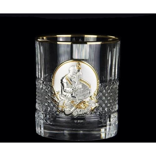 Набор для виски Boss Crystal Гербовый с казаками 7 предметов серебро, золото, хрусталь (B7KOZ1GG) фото 4