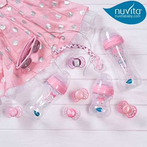 Пустушка Nuvita Air55 Cool симетрична з ковпачком 0m+ BE HAPPY рожевий кварц (NV7065RQ) фото 6