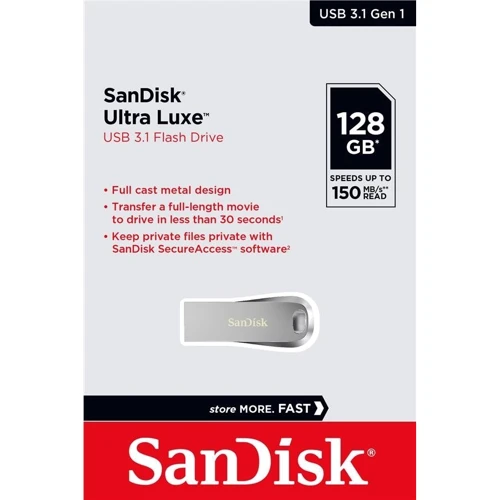 USB-флешка SanDisk 128GB Ultra Luxe USB 3.1 Silver (SDCZ74-128G-G46) фото 4