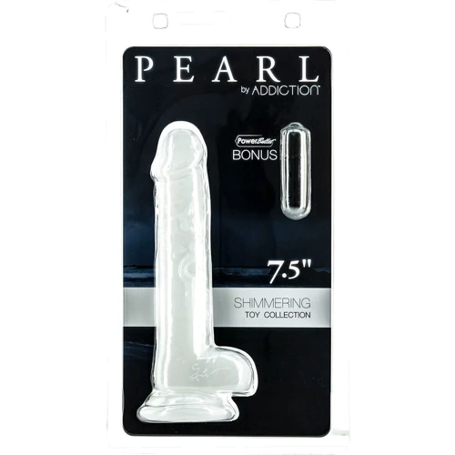Жемчужный фаллоимитатор на присоске ADDICTION — Pearl by Addiction 7,5″ Dong, вибропуля в подарок
