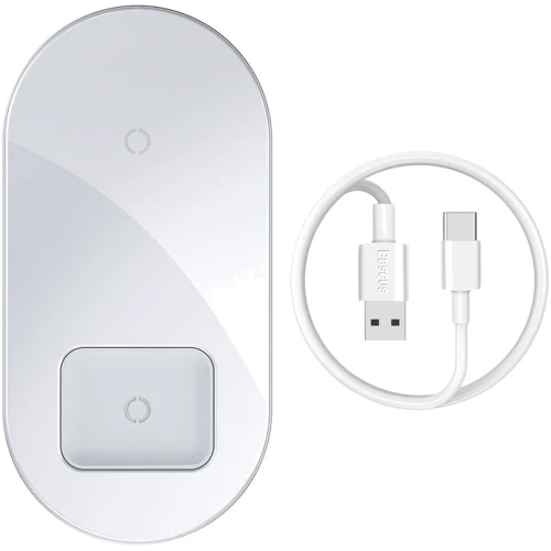 Зарядное устройство Baseus Dual Wireless Charger Pro Edition White (WXJK-C02) for Smartphones and Pods фото 10