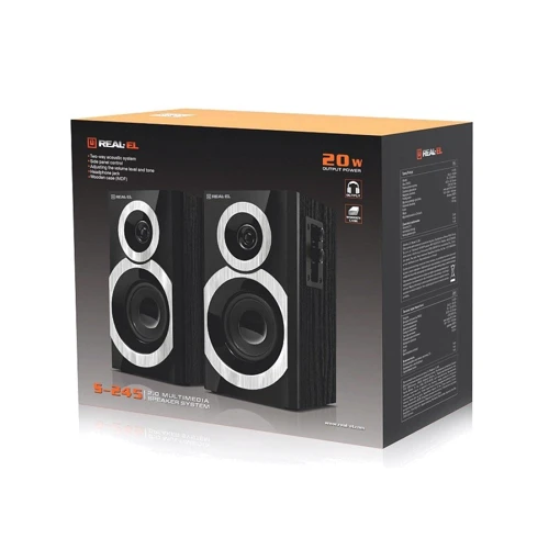 Акустическая система REAL-EL S-245 Black (EL121200015): Формат акустики 2.0