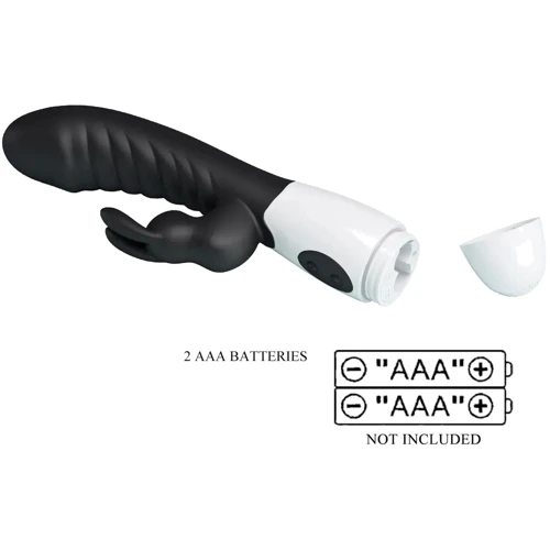 Вібромасажер для стимуляції точки G та клітора LYBAILE Pretty Love Naughty Bunny Black (BW-500071-A3)