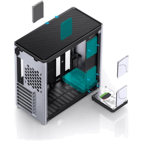 Корпус JONSBO D40 Aluminum Silver: Форм-фактор материнской платы ATX, micro-ATX, mini-ITX
