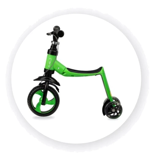 Самокат - біговел MoMi Elios 2в1 (green): Кількість коліс 3