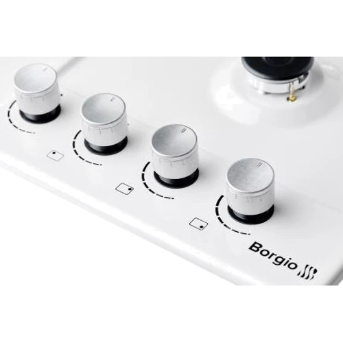 Варочная поверхность газовая Borgio 6942-15 FFD (White Enamelled): Рабочая поверхность эмаль