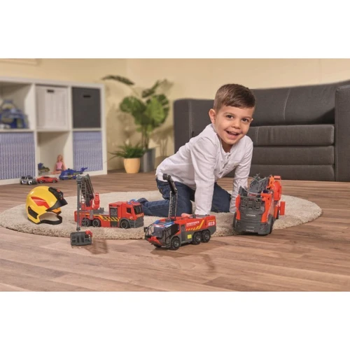 Пожарная машина Dickie Toys "Скания" с телескопической лестницей, со звуком и световыми эффектами 35 см (3716017)