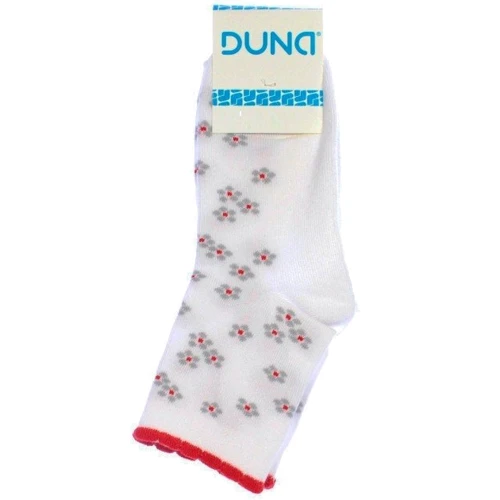 Шкарпетки дитячі в квіточку, Duna, колір білий, розмір 22-24