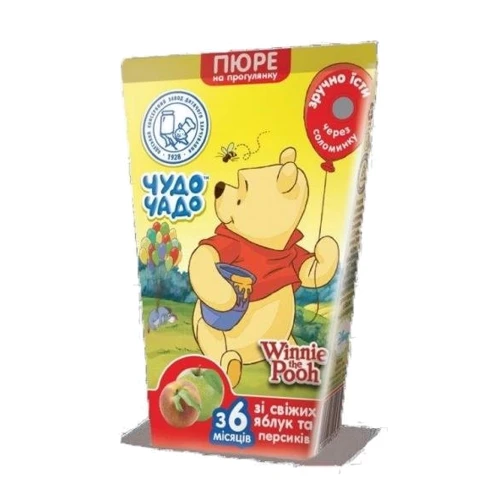 Пюре Чудо-чадо Яблоко-персик с сахаром, 130 г