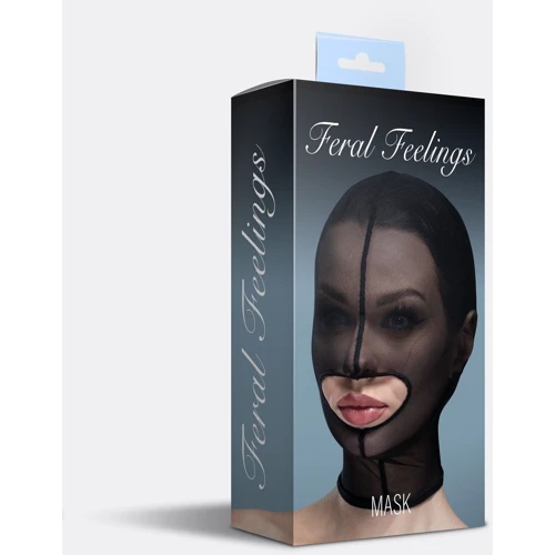 Маска сітка з відкритим ротом Feral Feelings - Hood Mask Black