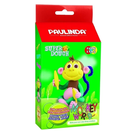 Масса для лепки Paulinda Super Dough Monkey World обезьяна с глазами (PL-081537-1)