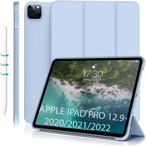 Аксессуар для iPad BeCover Tri Fold Soft TPU Silicone Light Blue for iPad Pro 12.9 (2020-2022) (711737)