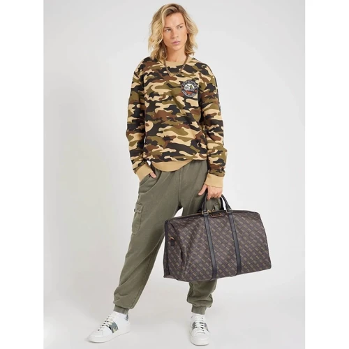 Дорожня сумка Guess Vezzola Weekender чорна (TMVEZLP1135-BLA): Тип ручки Со съемным ремнем, Плечевой ремень, С двумя ручками, Короткая ручка