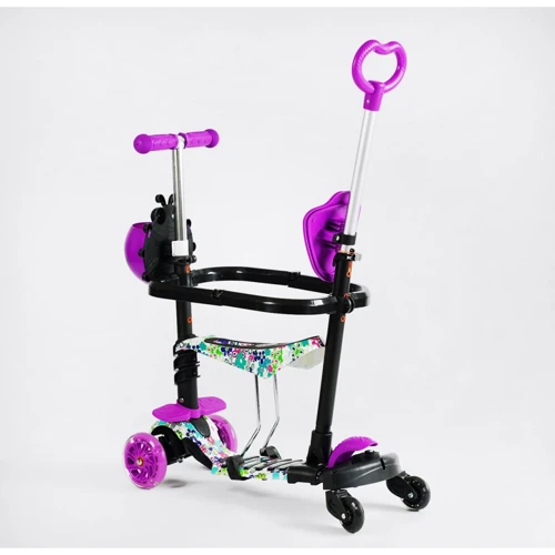 Детский самокат Best Scooter 5в1 с родительской ручкой LS-19029: Количество колес 4