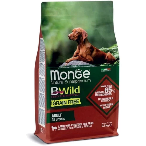 Сухой корм беззерновой Monge Dog Bwild Grain Free для собак с ягненком 2.5 кг (70011723)