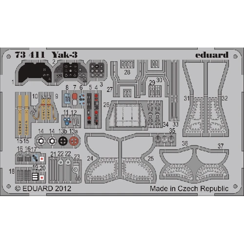 Фототравление Eduard 1/72 Яk-3 (цветная, рекомендовано для Zvezda) EDU-73411