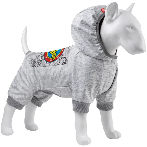 Комбинезон для собак WAUDOG Clothes, рисунок Чудо-женщина комикс софтшелл, M45, B 53-59 см, С 38-42 см