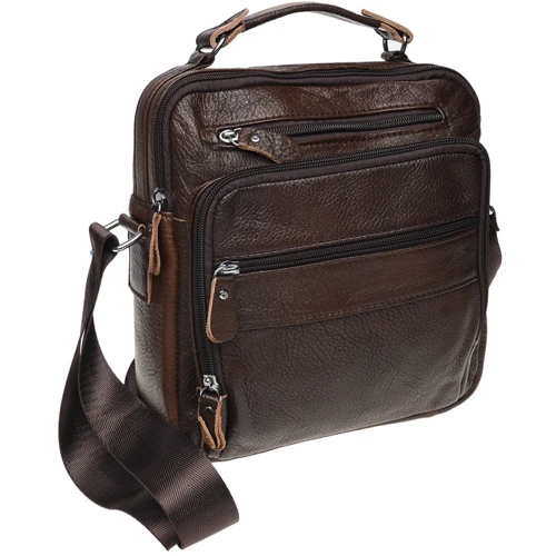 Мужская сумка планшет Borsa Leather коричневая (K15112-brown)