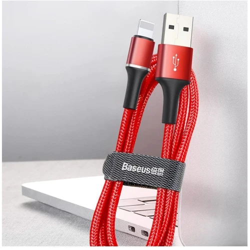 Кабель Baseus USB Cable to Lightning Halo Data 2.4A 25cm Red (CALGH-D09) фото 5