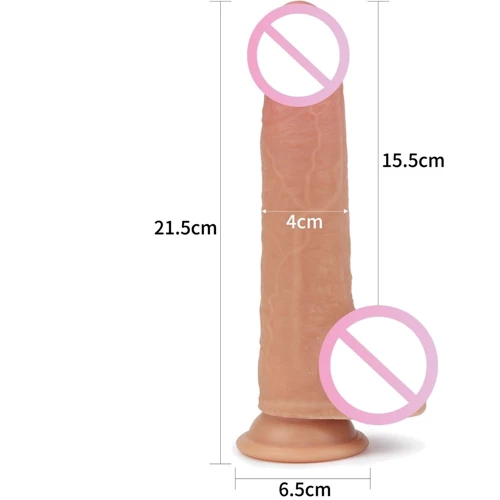 Вибратор с ротацией и подогревом LoveToy Dual-Layered Silicone Nature Cock Anthony 8.5" Flesh