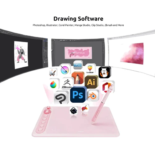 Графический планшет Parblo Intangbo X7 Pink (INTANGBOX7P): Тип пера беспроводной