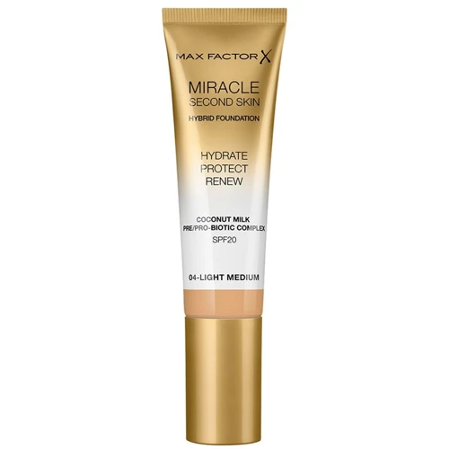 Max Factor Miracle Second Skin №04 Light Medium Тональна основа 30 ml