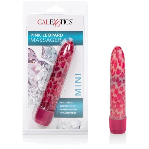 CalExotics Leopard Massager Mini пластиковый вибратор, 11x3.5 см, розовый