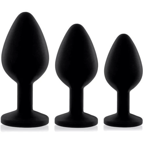 Набір анальних пробок з кристалом Rianne S: Booty Plug Set Black