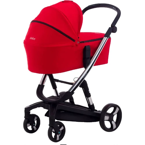 Универсальная коляска 2 в 1 Ibebe i-stop Chrome red (623916): Материал колес полиуретан
