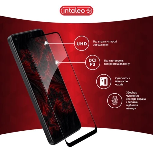 Аксессуар для смартфона Intaleo Tempered Glass Full Glue Black for Oppo A78: Материал стекло