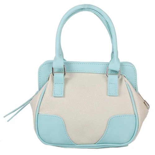Женская сумка саквояж Laskara голубая (LK-10247-beige-blue): Материал Искусственная кожа