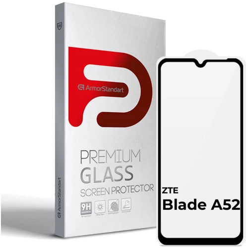 Аксессуар для смартфона ArmorStandart Tempered Glass Full Glue Black for ZTE Blade A52 (ARM65502)
