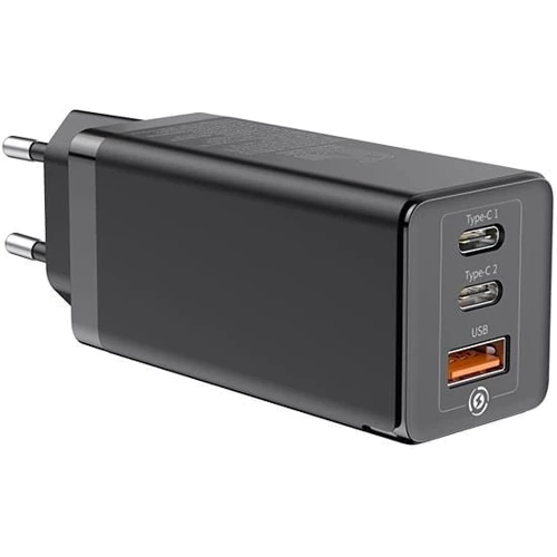 Зарядное устройство Baseus Wall Charger GaN2 2xUSB-C+USB 65W Black (CCGAN-B01): Особенности Быстрая зарядка, USB-C