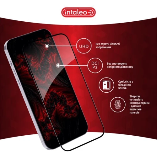 Защитное стекло для iPhone Intaleo Tempered Glass Full Glue ESD Black for iPhone 14: Тип аксессуара защитное стекло