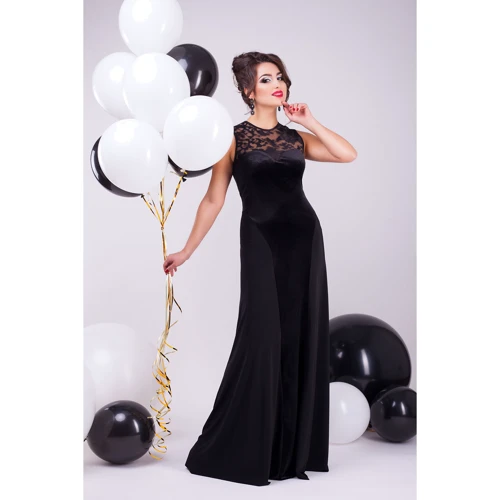 Платье Luzana Аманда 42-44 черное вечернее длинное макси