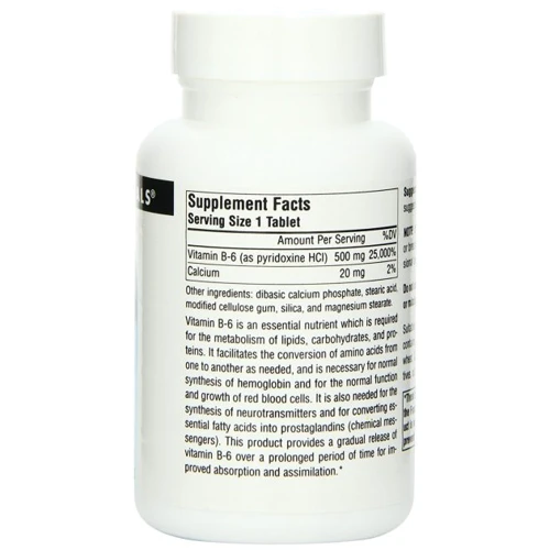Source Naturals Vitamin В6 500 mg Витамин В-6 100 таблеток: Тип Витамин B