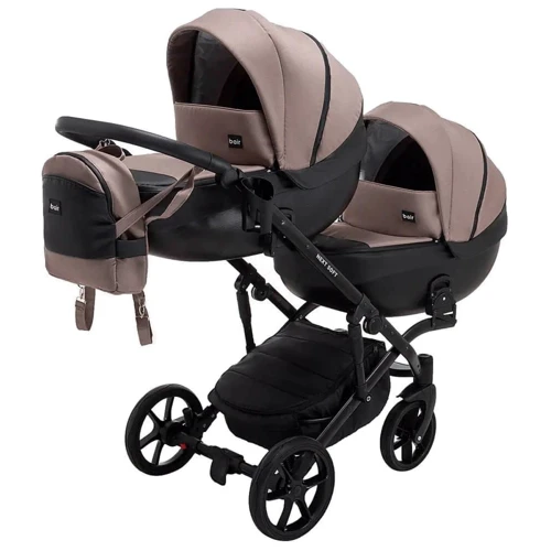 Коляска 2 в 1 для двійні Bair Next DUO Soft 03 темний капучино