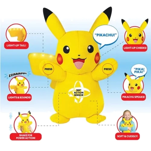 Интерактивная мягкая игрушка Pokemon - Пикачу (25 см) (PKW4185): Датчики прикосновения