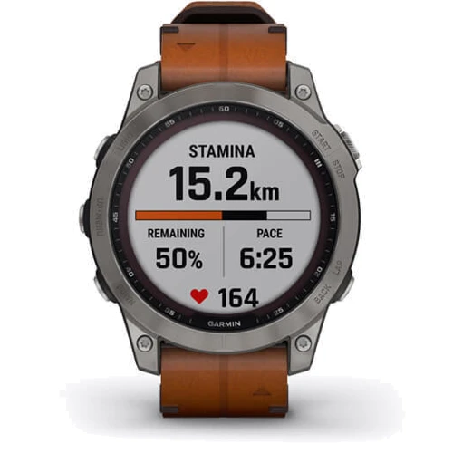 Смарт-часы Garmin Fenix 7 Sapphire Solar Titanium with Chestnut Leather Band (010-02540-31): Сенсорный экран есть