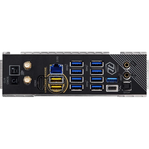 ASRock B650E Taichi Lite: Разъемы на задней панели USB 3.2 Gen 2, USB 3.2 Gen 1, S/PDIF (Оптический), Thunderbolt, Ethernet RJ-45, HDMI