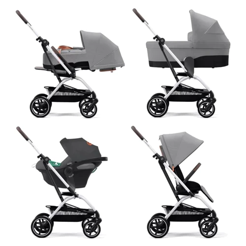 Прогулочная коляска Cybex Eezy S Twist+ 2 SLV Lava Grey с бампером (522001097): Количество блоков 1