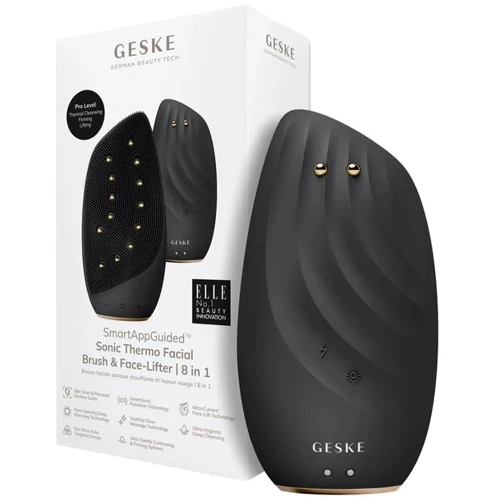 Очисна щітка для обличчя GESKE Sonic Thermo Facial Brush&Face-Lifter 8в1 gray