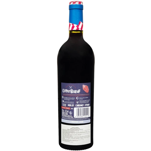Вино L'eFFet Boeuf Merlot-Cabernet-Syrah червоне напівсухе 0.75 л (FSH_3263280125116): Країна виробник Франция