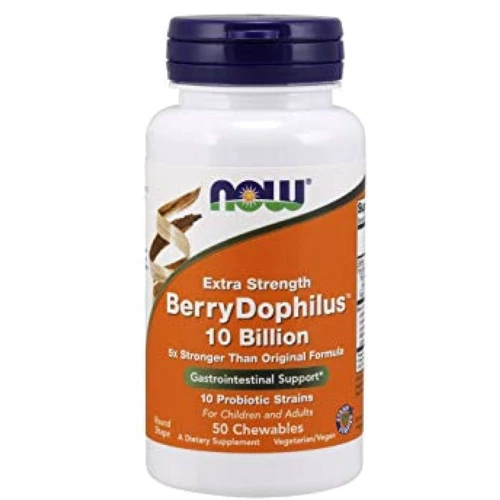 NOW Foods BERRYDOPHILUS 10 BILLION 50 LOZ Пробиотики (дофилус) вкус ягод