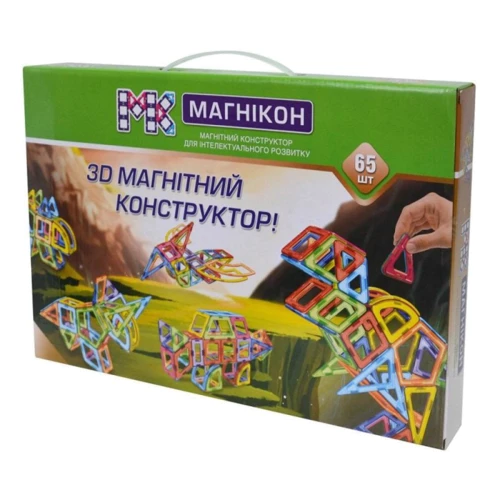 Магнитный конструктор Магнікон, 65 деталей, DINO (MK-65) фото 4