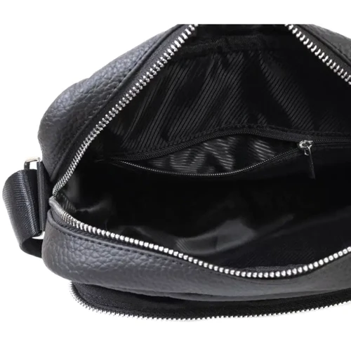 Мужская сумка через плечо Borsa Leather черная (100306-black): Пол Мужской