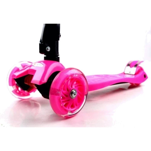 Детский самокат MAXI. Pink (складная ручка, светящиеся колёса) 992675659: Количество колес 4