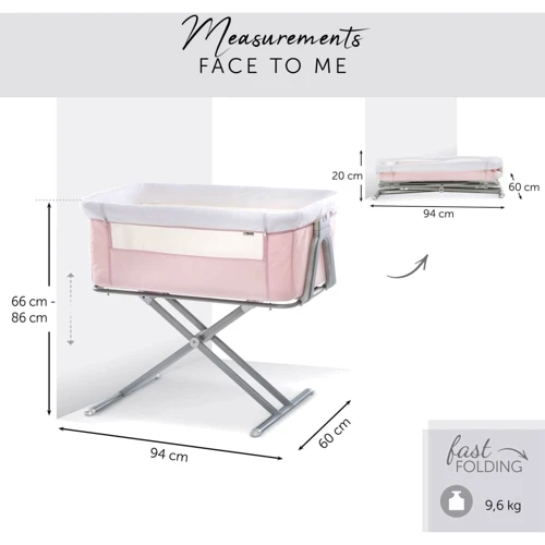 Приставная кроватка Hauck Face to Me Pink 60852-4