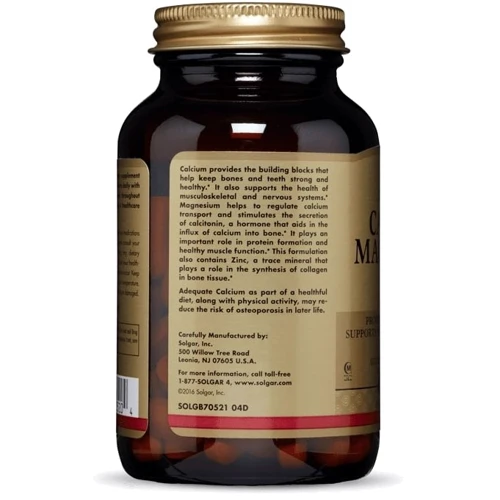 Solgar Calcium Magnesium Plus Zinc 100 Tablets: Форма выпуска Таблетки