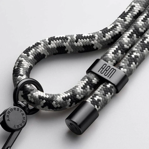 Ремешок для смартфона ArmorStandart Rope Black Monochrome with Clear holder (ARM76091): Цвет серый